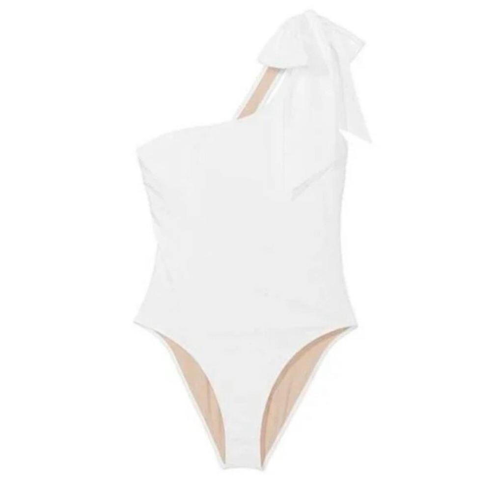 New! Victoria's Secret Dots Bow One Shoulder One Piece Swimsuit NWOT Size M‎